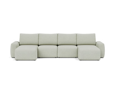 Norum sovesofa U-form med Chunky armlæn i 888 Mozart Slate Brown, set forfra