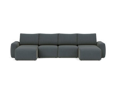 Norum sovesofa U-form med Chunky armlæn i 894 Mozart Grey Bronze, set forfra