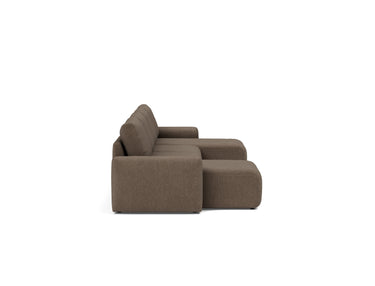 Norum sovesofa U-form med Chunky armlæn i 411 Esina Cedar Brown, set fra siden