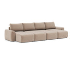 Norum sovesofa U-form med Chunky armlæn i 417 Esina Mocha, som lounger