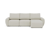 Norum sovesofa med chaiselong og Curve armlæn i 527 Mixed Dance Natural, set forfra