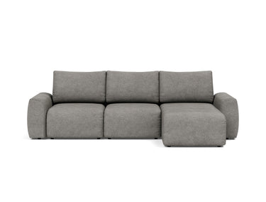 Norum sovesofa med chaiselong og Chunky armlæn i 282 Avella Warm Grey, set forfra