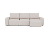 Norum sovesofa med chaiselong og Chunky armlæn i 300 Weda Sand, set forfra