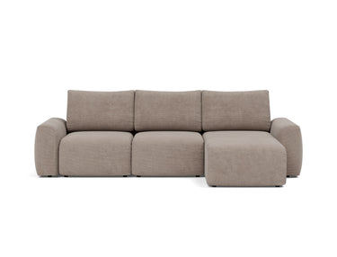 Norum sovesofa med chaiselong og Chunky armlæn i 318 Cordufine Beige, set forfra