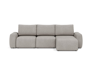 Norum sovesofa med chaiselong og Chunky armlæn i 321 Corocco Warm Grey, set forfra