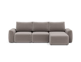 Norum sovesofa med chaiselong og Chunky armlæn i 418 Esina Truffle, set forfra