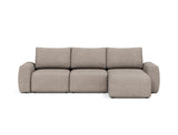 Norum sovesofa med chaiselong og Chunky armlæn i 472 Yuveno Warm Grey, set forfra