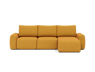 Norum sovesofa med chaiselong og Chunky armlæn i 507 Elegance Burned Curry, set forfra