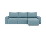 Norum sovesofa med chaiselong og Chunky armlæn i 525 Mixed Dance Light Blue, set forfra