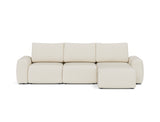Norum sovesofa med chaiselong og Chunky armlæn i 531 Bouclé Off White, set forfra