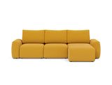 Norum sovesofa med chaiselong og Chunky armlæn i 536 Bouclé Ochre, set forfra