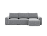 Norum sovesofa med chaiselong og Chunky armlæn i 565 Twist Granite, set forfra
