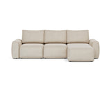 Norum sovesofa med chaiselong og Chunky armlæn i 586 Phobos Latte, set forfra