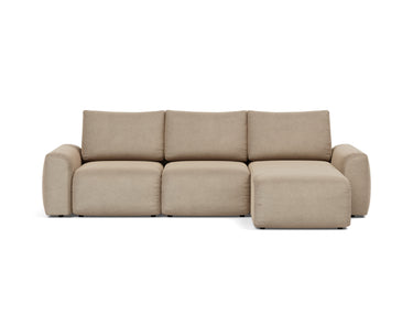 Norum sovesofa med chaiselong og Chunky armlæn i 587 Phobos Mocha, set forfra