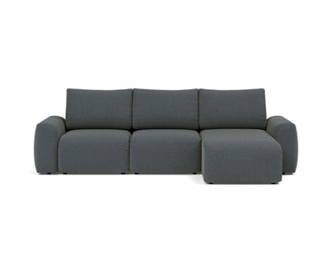 Norum sovesofa med chaiselong og Chunky armlæn i 894 Mozart Grey Bronze, set forfra