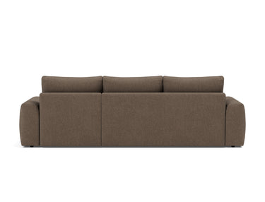 Norum sovesofa med chaiselong og Chunky armlæn i 411 Esina Cedar Brown, set bagfra