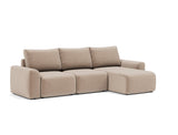 Norum sovesofa med chaiselong og Chunky armlæn i 417 Esina Mocha, set skråt forfra