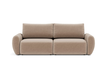 Norum sovesofa med Curve armlæn i 417 Esina Mocha, set forfra