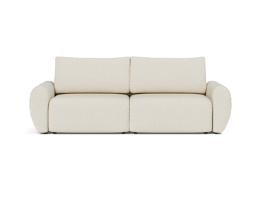 Norum sovesofa med Curve armlæn i 531 Bouclé Off White, set forfra