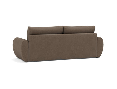Norum sovesofa med Curve armlæn i 411 Esina Cedar Brown, set skråt bagfra