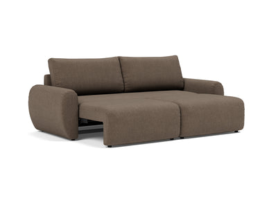 Norum sovesofa med Curve armlæn i 411 Esina Cedar Brown, som lounger