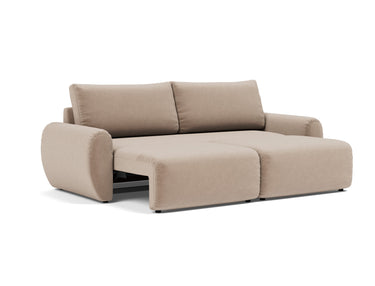 Norum sovesofa med Curve armlæn i 417 Esina Mocha, som lounger