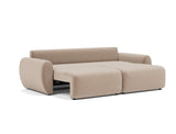 Norum sovesofa med Curve armlæn i 417 Esina Mocha, slået ud til seng