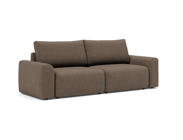 Norum sovesofa med Chunky armlæn i 411 Esina Cedar Brown, set skråt forfra