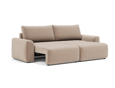 Norum sovesofa med Chunky armlæn i 417 Esina Mocha, som lounger