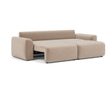 Norum sovesofa med Chunky armlæn i 417 Esina Mocha, slået ud til seng