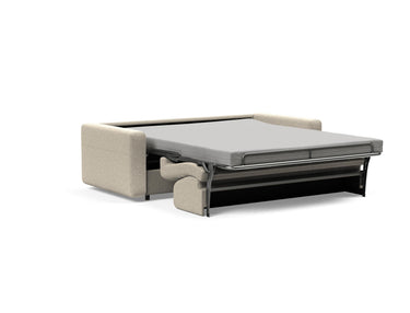 Killian 160 sovesofa med Dual madras i 539 Bouclé Beige, slået ud til seng