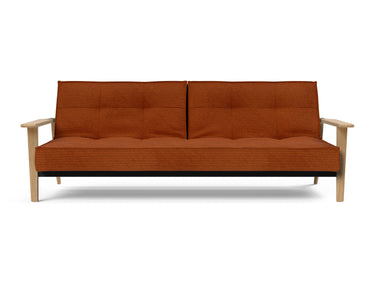 Splitback Frej sovesofa i 595 Corduroy Burnt Orange, set forfra