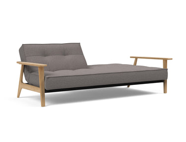 Splitback Frej sovesofa i 521 Mixed Dance Grey, med den ene ryghalvdel lagt ned
