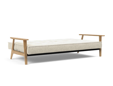 Splitback Frej sovesofa i 357 Taura Off White, slået ud til seng