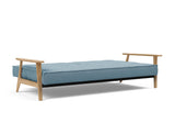 Splitback Frej sovesofa i 525 Mixed Dance Light Blue, slået ud til seng