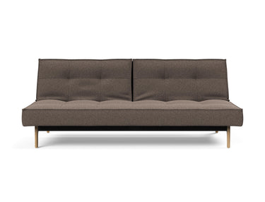 Splitback Eik sovesofa i 530 Bouclé Taupe, set forfra