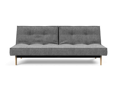 Splitback Eik sovesofa i 563 Twist Charcoal, set forfra