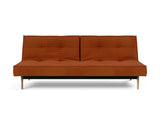 Splitback Eik sovesofa i 595 Corduroy Burnt Orange, set forfra