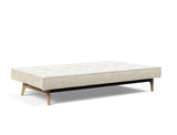 Splitback Eik sovesofa i 357 Taura Off White, slået ud til seng