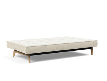 Splitback Eik sovesofa i 357 Taura Off White, slået ud til seng