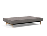 Splitback Eik sovesofa i 521 Mixed Dance Grey, slået ud til seng