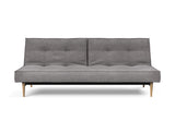 Splitback Styletto Light Wood sovesofa i 282 Avella Warm Grey, set forfra