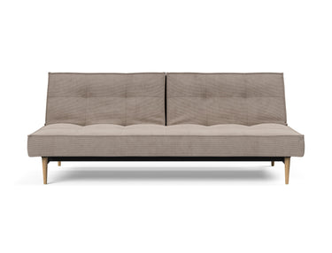 Splitback Styletto Light Wood sovesofa i 318 Cordufine Beige, set forfra