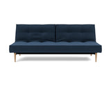 Splitback Styletto Light Wood sovesofa i 414 Esina Indigo Blue, set forfra