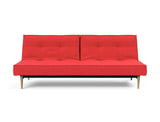 Splitback Styletto Light Wood sovesofa i 511 Elegance Red, set forfra