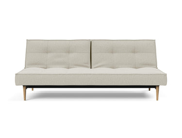 Splitback Styletto Light Wood sovesofa i 527 Mixed Dance Natural, set forfra
