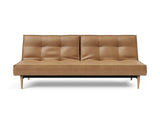 Splitback Styletto Light Wood sovesofa i 551 Faunal Brown, set forfra