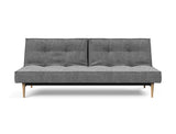 Splitback Styletto Light Wood sovesofa i 563 Twist Charcoal, set forfra