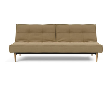 Splitback Styletto Light Wood sovesofa i 860 Yogia Olive Brown, set forfra