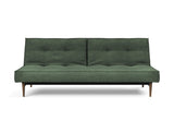 Splitback Styletto Dark Wood sovesofa i 281 Avella Pine Green, set forfra